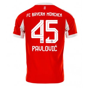 Lacne Muži Futbalové dres Bayern Munich Aleksandar Pavlovic #45 2025-26 Krátky Rukáv - Domáci
